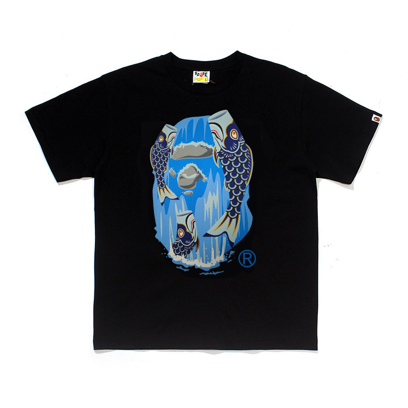 国境を越えた貿易トレンディなブランド半袖メンズレタープリントアメリカンストリートルーズカップルカジュアルTシャツ半袖シャツ|undefined