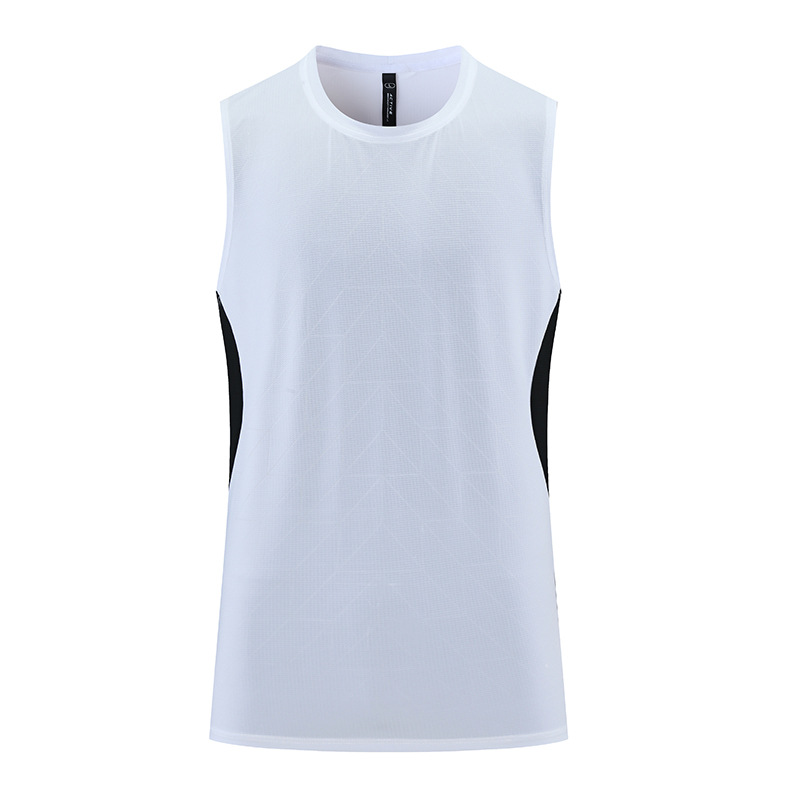 Maratón al aire libre de los hombres de verano entrenamiento de secado rápido chaleco suelto cuello redondo ropa de entrenamiento deportivo en stock al por mayor