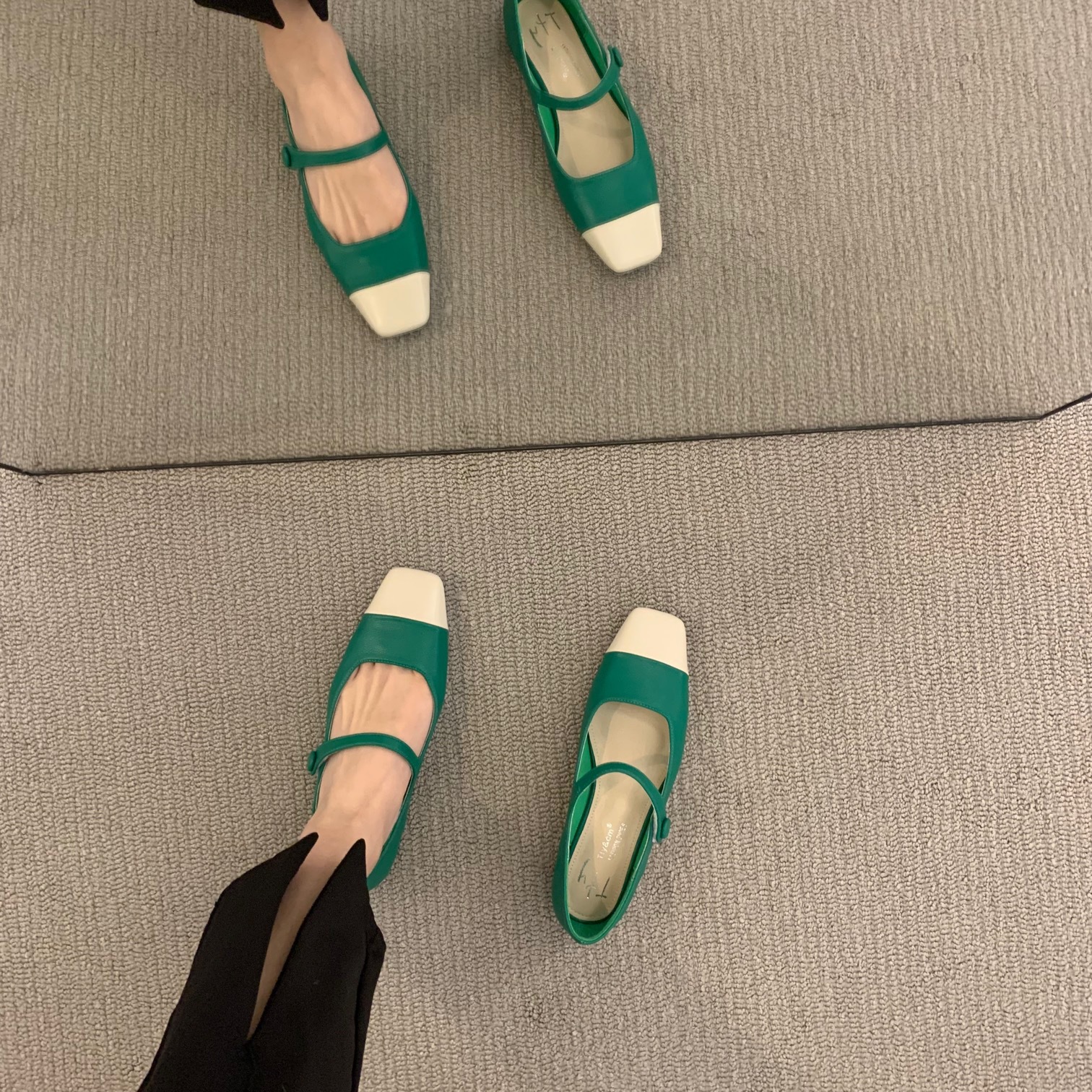 法式平底玛丽珍方头单鞋女鞋子2022新款春季低跟气质通勤豆豆船鞋