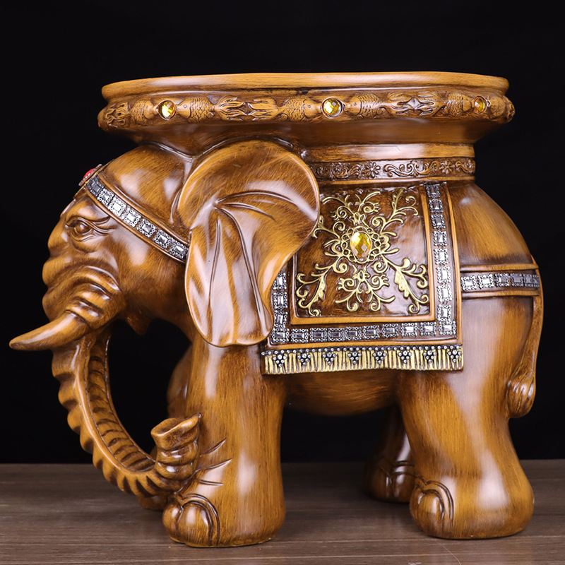 大号象凳换鞋凳子招财家居客厅装饰品泰国大象摆件高档实用工艺品