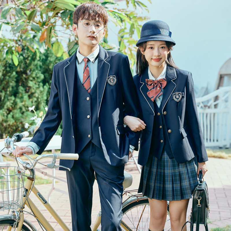 Men and women of the same style college style high school students suit suit graduation class three-piece school uniform suit uniform college style
