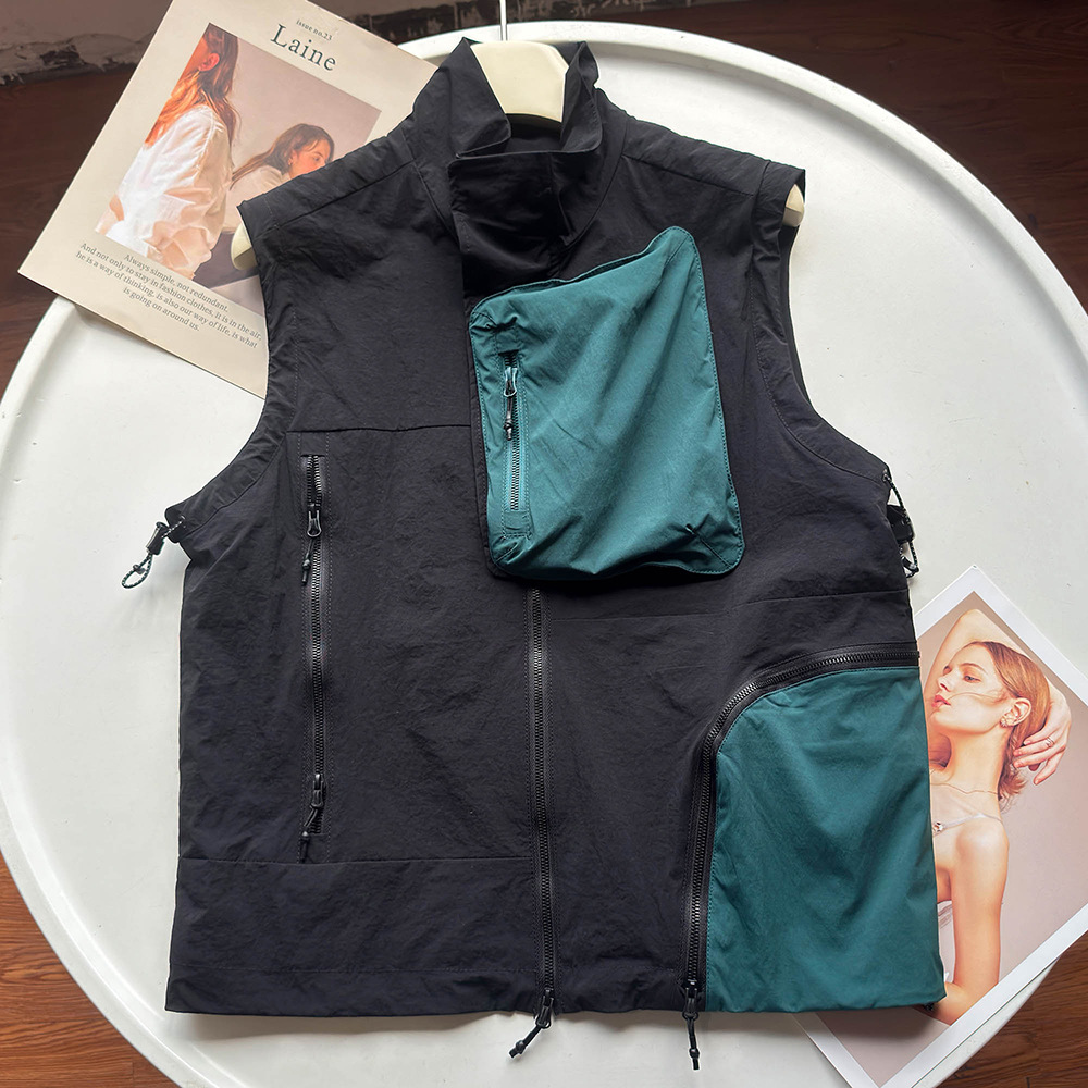 Factory Order! Autumn Couple's Outdoor Mountain-style Detachable Large-pocket Color-blocked Sleeveless Casual Vest For_voghion.com