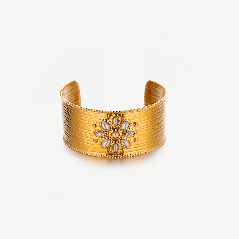 Mujeres de alta calidad pulsera de acero inoxidable de estilo europeo y americano de moda transfronteriza pulsera de acero de titanio