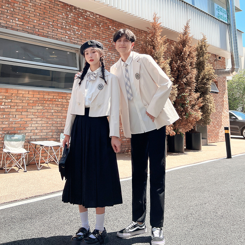Spot wholesale 2023 new student class clothes white suit suit performance clothes graduation photo JK uniform
