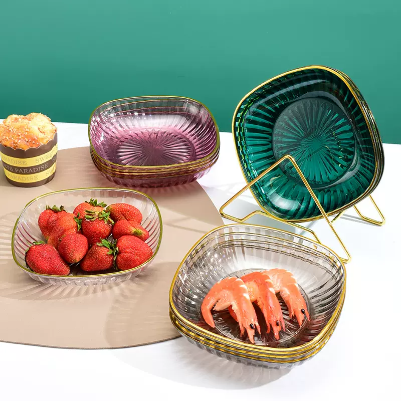 高颜值专用托盘品味吃饭吐骨碟渣盘塑料盘子客厅轻奢零食碟子