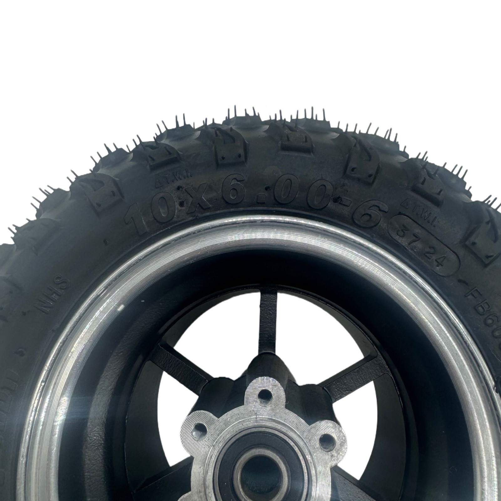 Small Harley 10X6.00-6 Vacuum Off-Road Tubeless Tire Brake Disc Wheel 12mm Axle Hole 10inch