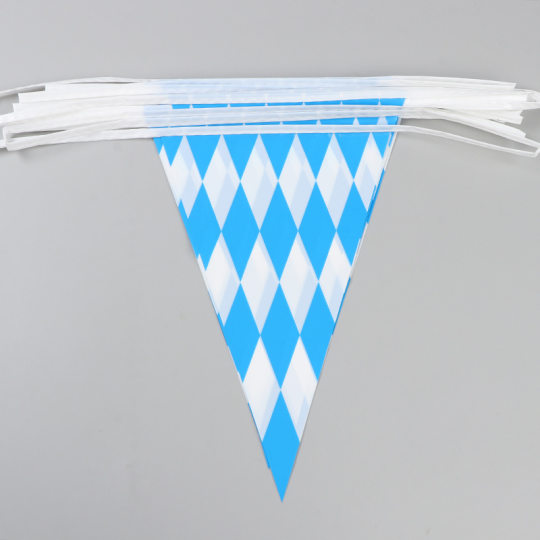 Supply German Beer Festival flag Munich blue and white plaid PE pennant
