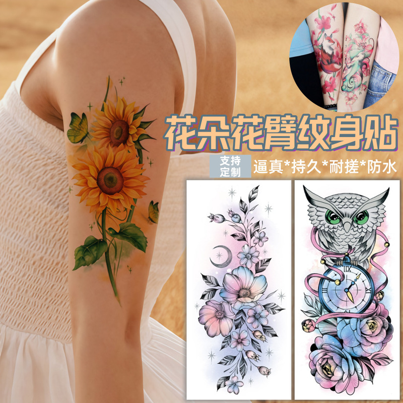 Cross-border supply wholesale flower arm temporary tattoo stickers for men and women arm personality small fresh sexy waterproof