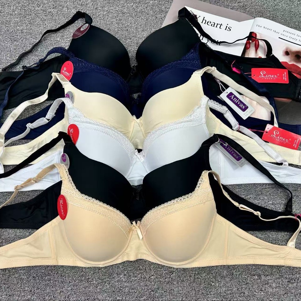 Sujetador de ropa interior lisa de encaje, mujeres reunadas, pecho grande cómodo, pequeño, soporte superior, taza ultrafina al por mayor