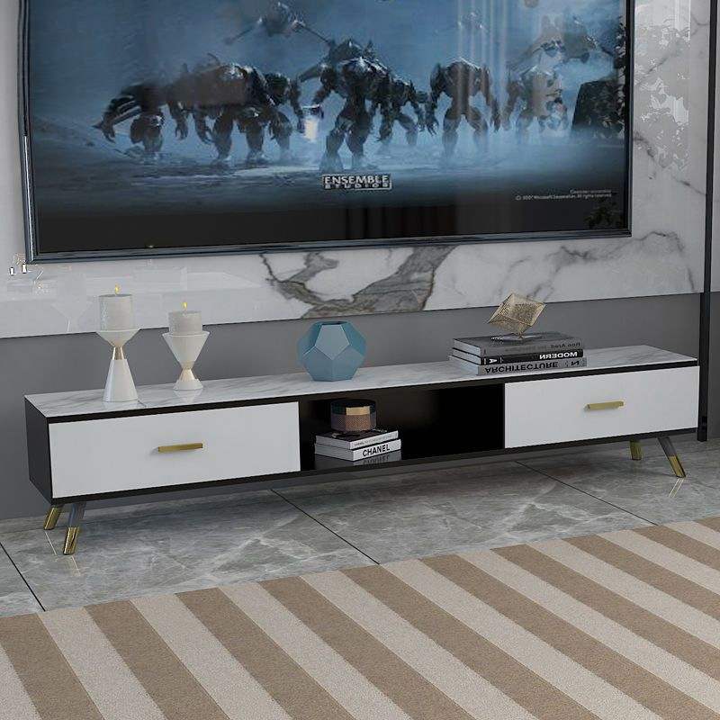 나무 TV 캐비닛: 160 회색 및 흰색 대리석 패턴