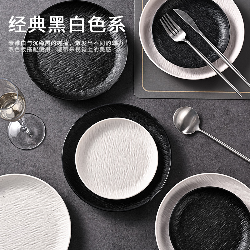 Plato de piedra de 20 cm, plato de carne de plástico, plato de arroz, plato de pasta, plato profundo japonés, plato de comida occidental, plato transfronterizo image 5