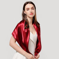 Solid color scarf, simulated silk satin square scarf, 90cm versatile European and American scarf, sun protection shawl, decorative scarf, silk scarf
