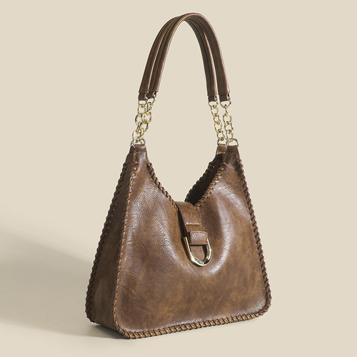  Spring and Summer New Retro Braided Soft Leather Shoulder Underarm Bag Versatile Commuting Bag Ladies Crossbody Bag Trendy