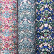 40S全棉印花布 中国花鸟图民族风女装童装旗袍 棉衣布料现货批发