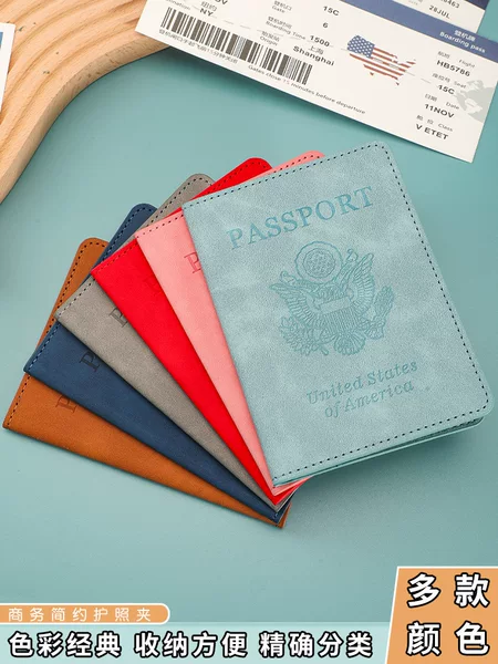 Factory Direct Sales Wholesale Amazon Cross-Border American Rfid Anti-Magnetic Travel Pu Passport Jacket Luggage Tag Customization