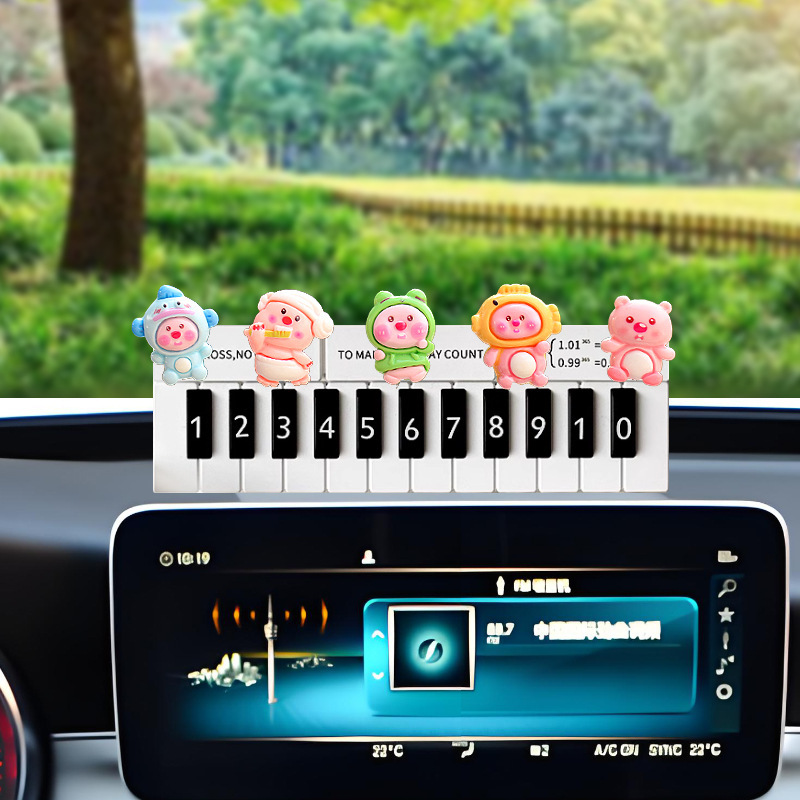 Tarjeta de estacionamiento de piano de celebridades de Internet, placa de número de estacionamiento temporal, lindo animal pequeño, niña, decoración de automóvil, tarjeta de estacionamiento