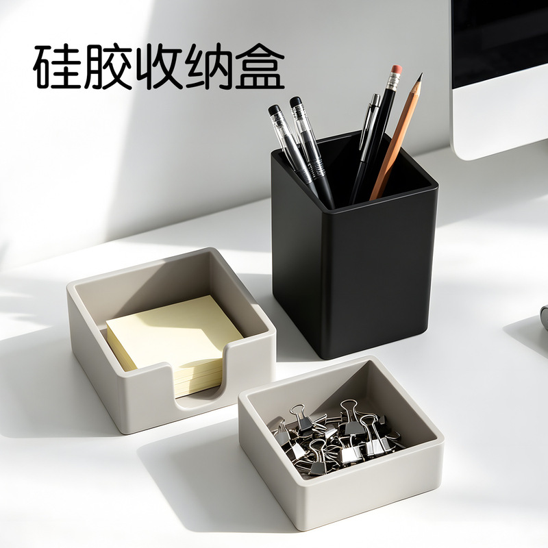 Cross-Border Silicone Pen Holder for Office Desk and Study Room, Creative Pen Container, Student Desktop Note Box, Stationery Sticker Storage Box Cross-Border Silicone Pen Holder for Office Desk and Study Room, Creative Pen Container, Student Desktop Note Box, Stationery Sticker Storage Box
