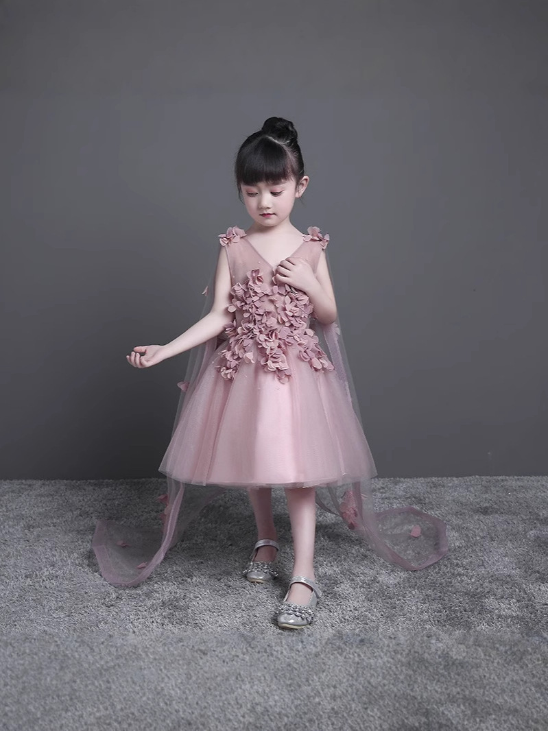 Vestido de niña nuevo vestido de princesa de alta calidad vestido de novia vestido de espectáculo de pequeño anfitrión vestido de piano