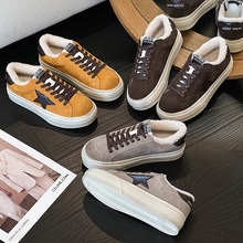 真皮星星小脏鞋女2025冬季复古做旧加绒保暖时尚休闲百搭韩版板鞋