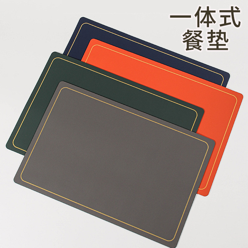 가죽 식탁매트 북유럽 스타일 미끄럼 방지 방수 금테 컵받침 가정용 호텔 식탁매트 레트로 세탁 불필요 해외 직구