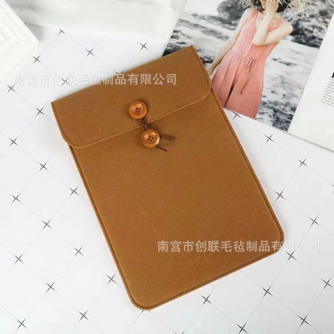 厂家批发竖款A4毛毡信封袋电脑手提毛毡包可印LOGO商务文件收纳袋