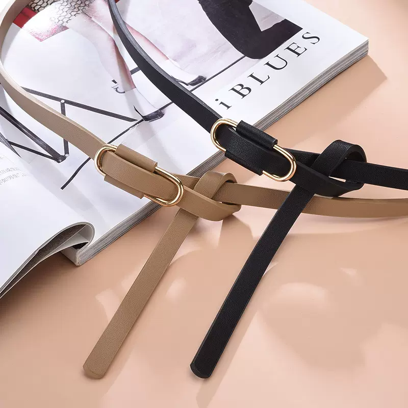 跨境潮款简约时尚女士细皮带现款百搭服装腰带装饰配西装现货批发