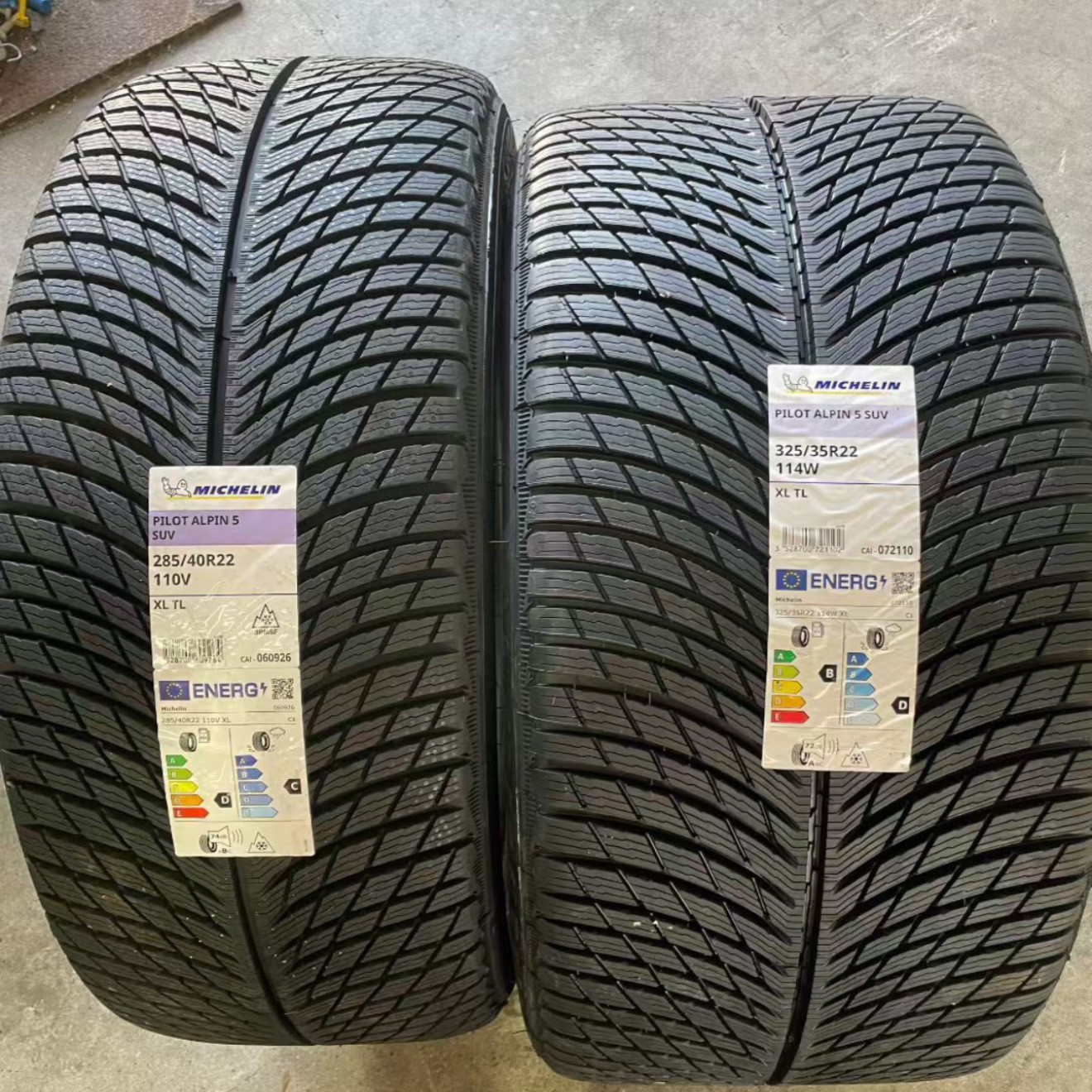 Brand new Michelin PILOT ALPIN 5 winter tires, size 285/40 R21, for Audi Q7