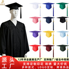 2025针织梭织博士帽毕业典礼帽学位帽学士帽导师帽子带年份牌