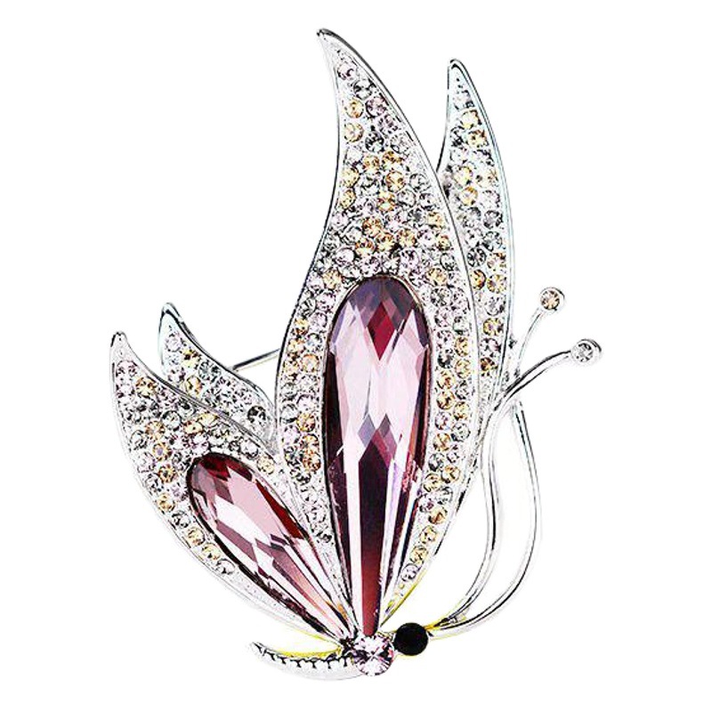 FUENTE fabricante estilo coreano elegante cristal todo-fósforo broche regalo moda aleación joyería damas desgaste ramillete