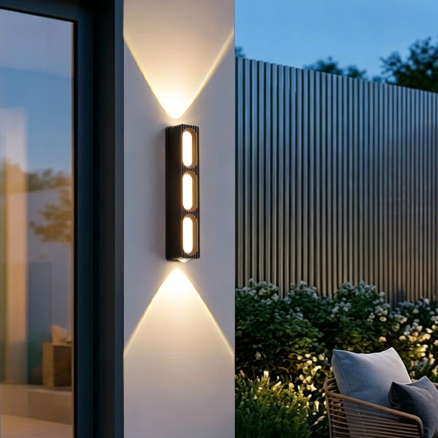 lámpara de pared al aire libre hotel balcón terraza puerta jardín lámpara de jardín cuadrada aluminio de alta transmisión lámpara de pared