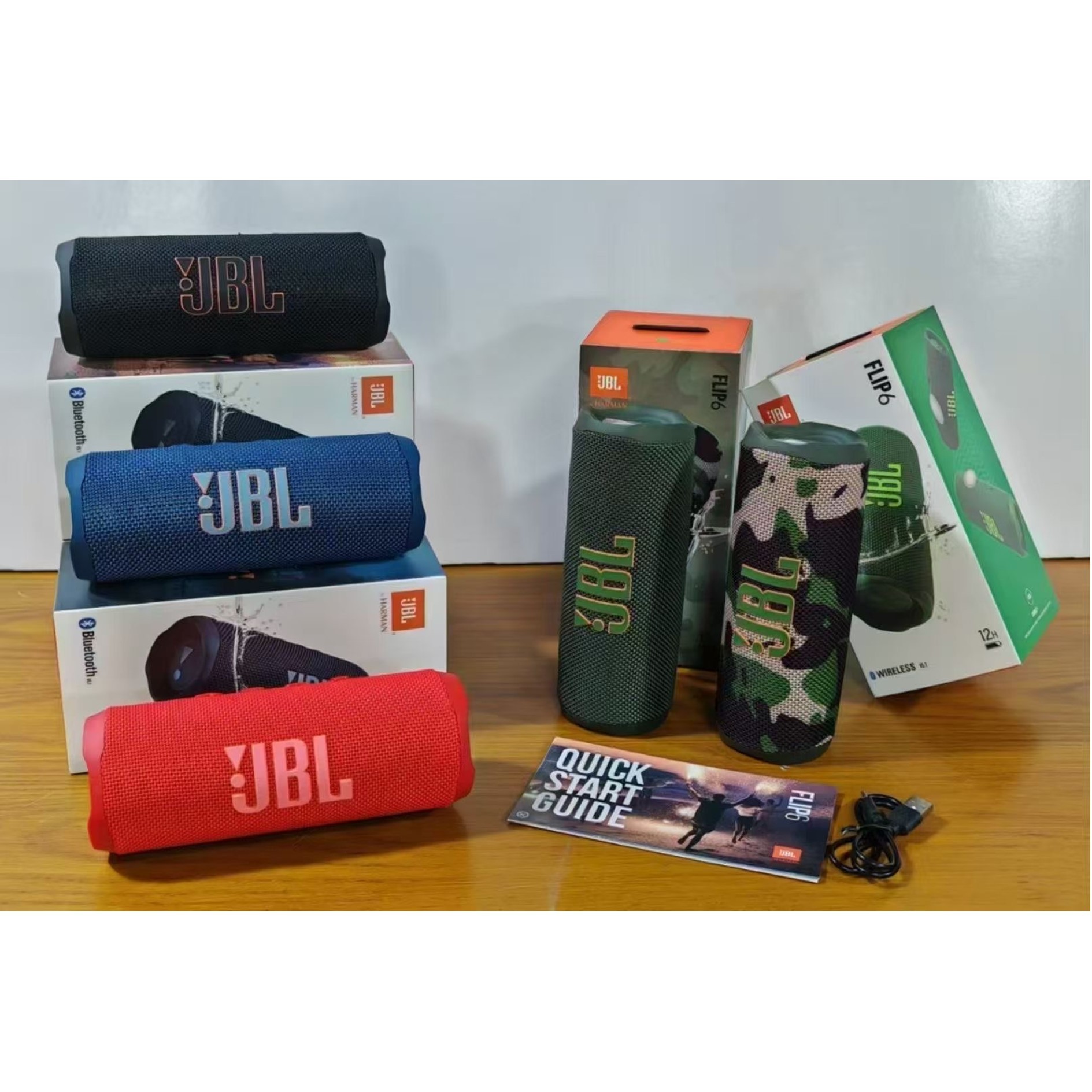 Nuevo altavoz actualizado FLIP6 estampado caleidoscopio Altavoz Bluetooth inalámbrico de sexta generación Subwoofer de red de tela Tarjeta de hogar pequeña