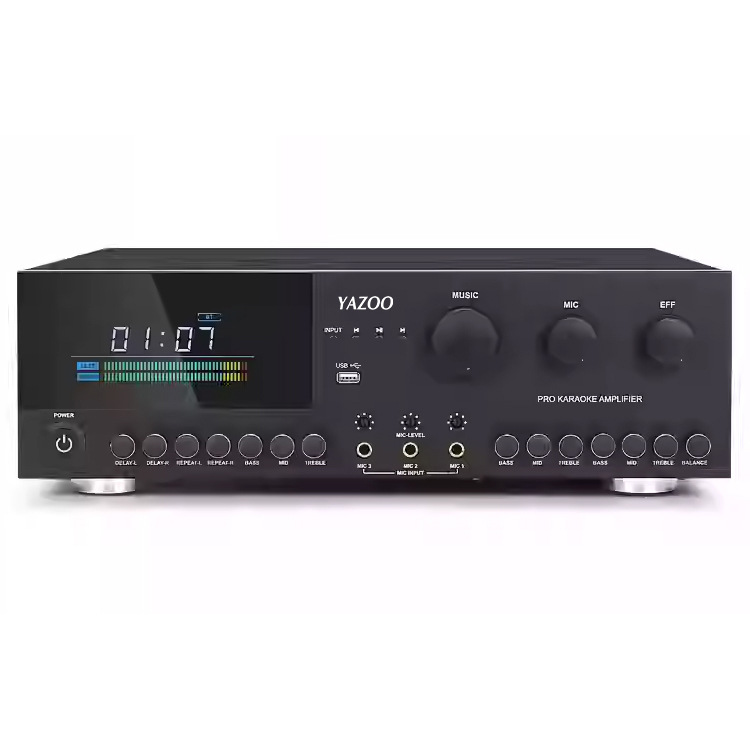 Amplificador multifuncional de la fábrica de Guangzhou KTV conferencia hifi cine en casa karaoke paquete de tarjetas amplificador Bluetooth