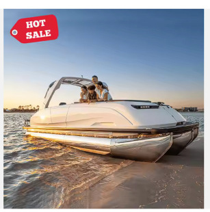 22ft Aluminum with Motor Sale Party Fiberglass Pontoon Party Pontoon Boat Trimaran