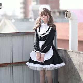 原创 跨境亚马逊 LOLITA豪华英式女仆装 长袖女仆演出服 COSPLAY