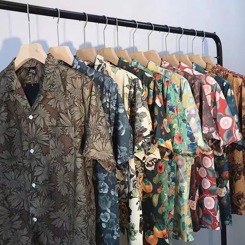 Vintage 12Vage Hong Kong Style Retro Short-Sleeve Thai Hawaiian Design Men's and Women's Loose Fit Shirts