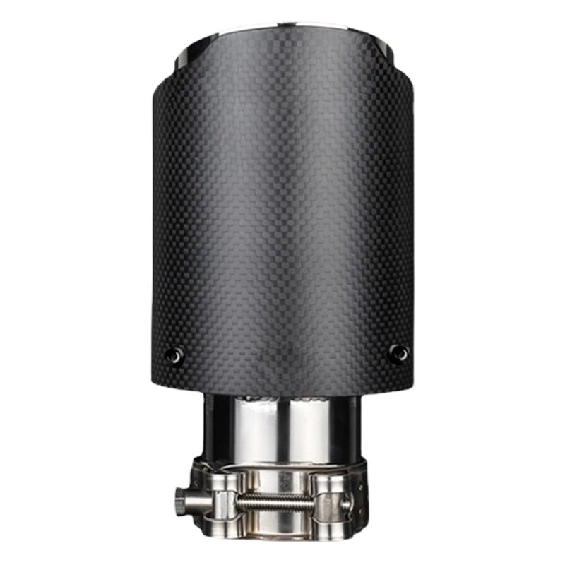 Venta grande transfronteriza 89 borde recto de fibra de carbono cola garganta tubo de escape modificado silenciador de acero inoxidable suministros de coche cola garganta