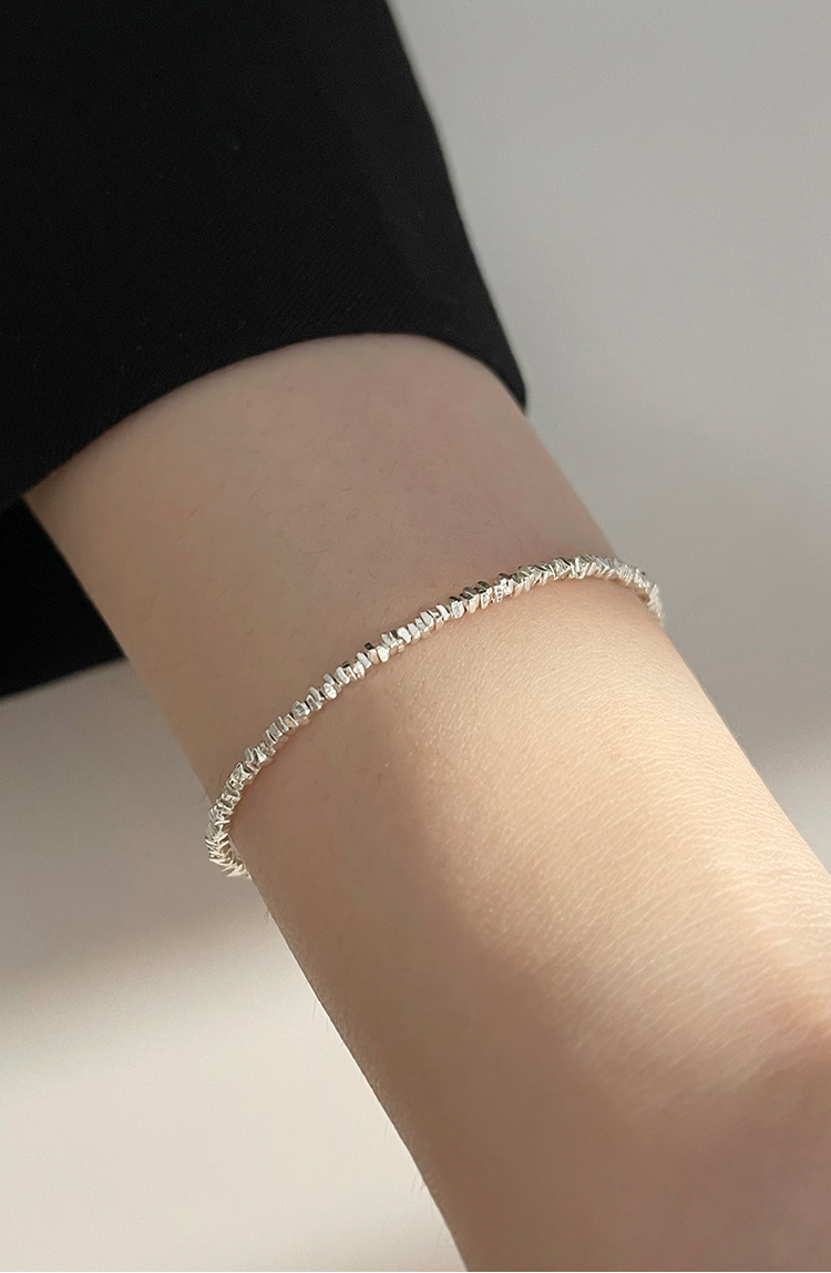 Sterling Silver Sweet Solid Color Polishing Bracelets display picture 2