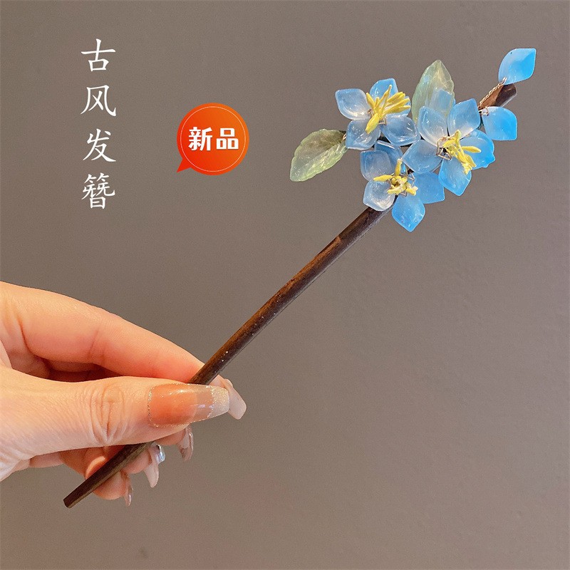 Nueva horquilla de estilo antiguo chino, horquilla de madera femenina, borla, paso a paso, nueva horquilla de estilo chino, horquilla simple