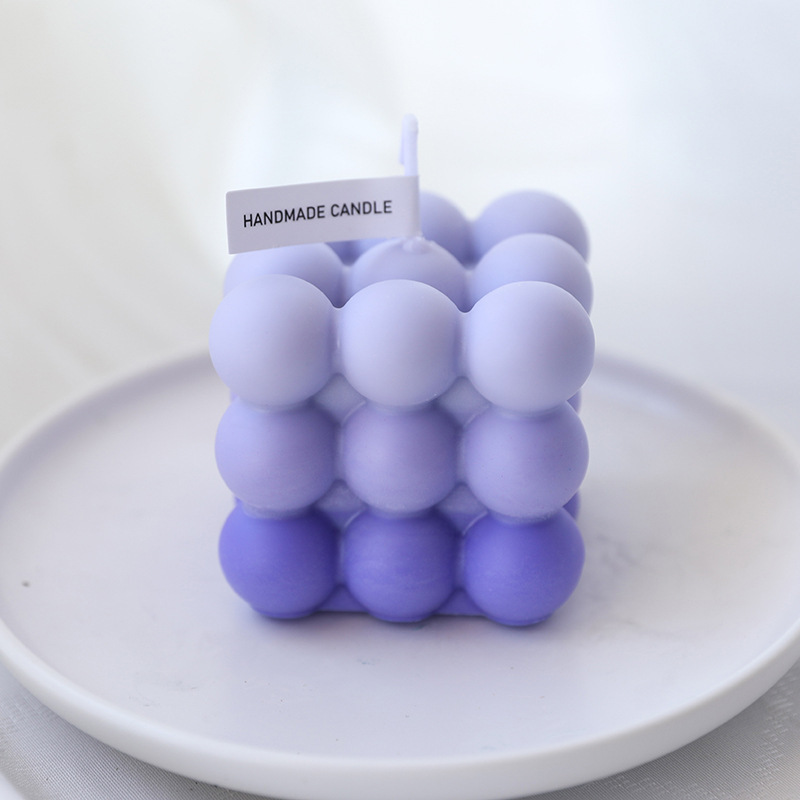 Fábrica al por mayor linda vela de burbuja regalo al por mayor dormitorio de niñas decoración de bandeja de ins cubo de Rubik vela de aromaterapia