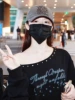 Truffle black sweatshirt, loose fit, open shoulders