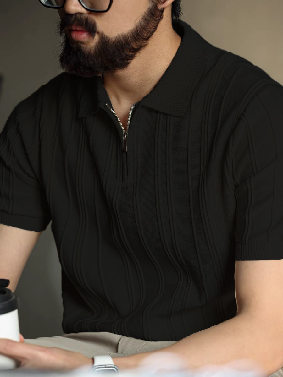 Camiseta de solapa de manga corta para hombre coreano de verano transfronterizo Camiseta de polo para hombre de comercio exterior Camiseta casual de Amazon al por mayor