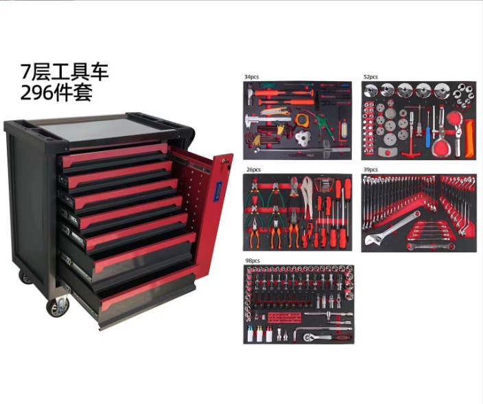 Carro de herramientas para automóviles, gabinete móvil, gabinete de herramientas pesadas, herramientas de manga, gabinete de piezas multicapa, juego completo de salón de belleza