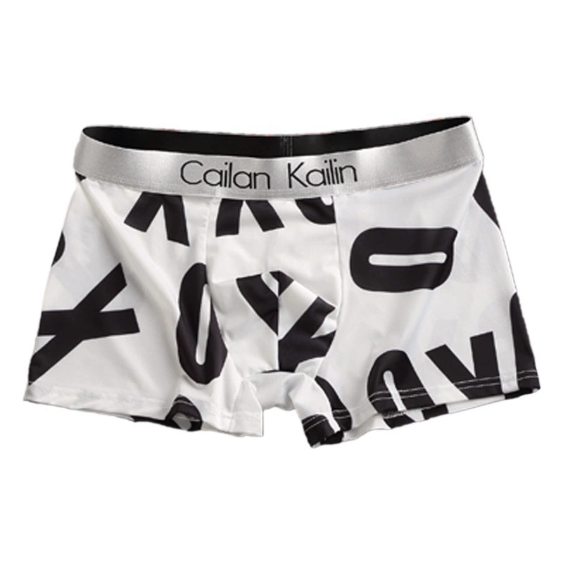 Мужское нижнее белье Ice Silk боксеры летние брюки с принтом прохладного смысла дышащие трусы-боксеры тонкие производители оптом трансграничные
