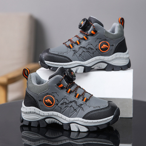 Children's Hiking Shoes Spring Autumn Outdoor Slip-Resistant Large Kids Breathable Hiking Shoes for Boys Sports Shoes One Size Replaceable Durable