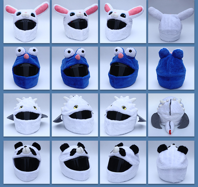 Cross-Border Motorcycle Roof Top Cute Plush Helmet Cover Seven-Star Motorcycle Face Mask Full Helmet Protective Cover
