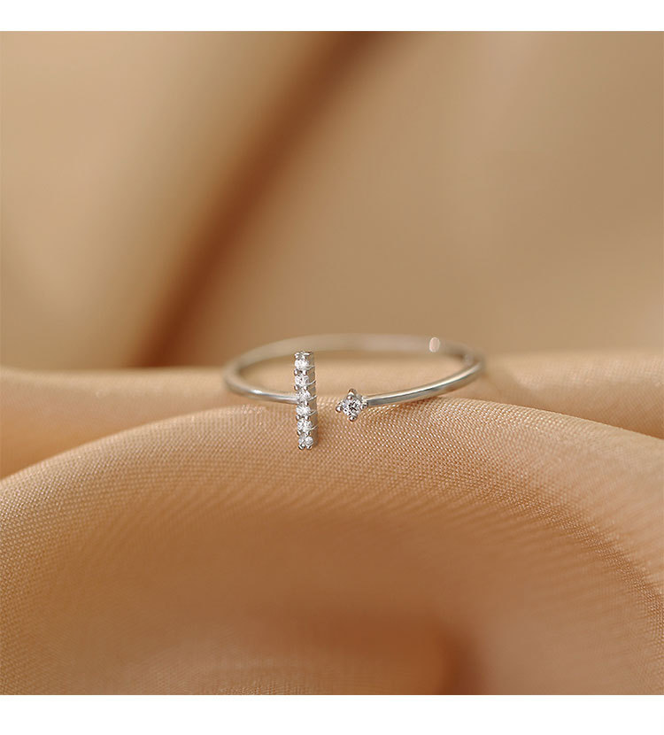 Simple Style Geometric Sterling Silver Plating Inlay Rhinestones Open Rings display picture 1