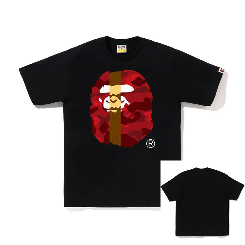 APE Ape トレンドブランド 外国貿易 ヘビーウェイト ピュアコットン ラウンドプリント ユニセックス ゆったり プレミアム 半袖 Tシャツ 25SS|undefined