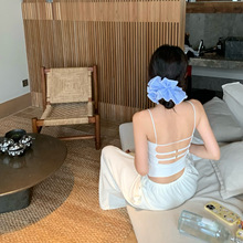 短款带胸垫露背吊带背心内搭女宽松薄款防晒开衫秋季休闲上衣套装