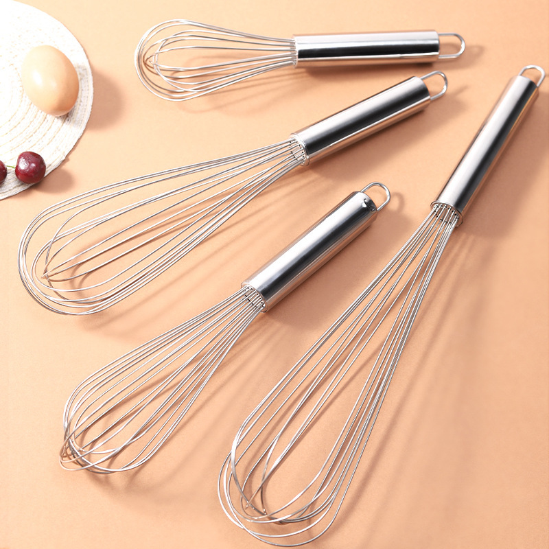 Stainless steel egg beater manual stirring rod hand-held egg blender egg pump household commercial kitchen baking tools