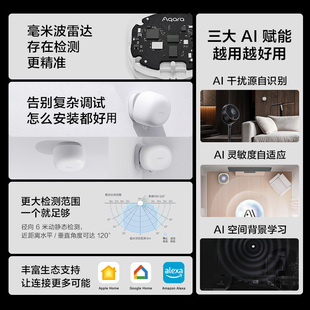 Llgreen Rice Human Presence Sensor Fp1E Millimeter Wave Radar Ai Smart Homekit Sensor Switch
